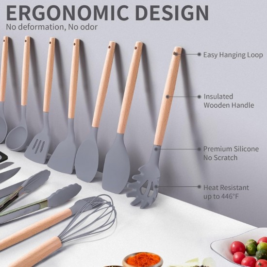 Silicone Spoon Set 19 pieces